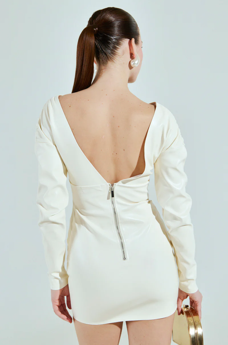 FRAN PU MINI DRESS IN IVORY - Image 6