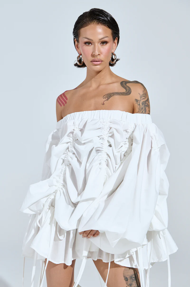 FREE AS CAN BE MINI DRESS IN WHITE - Image 2