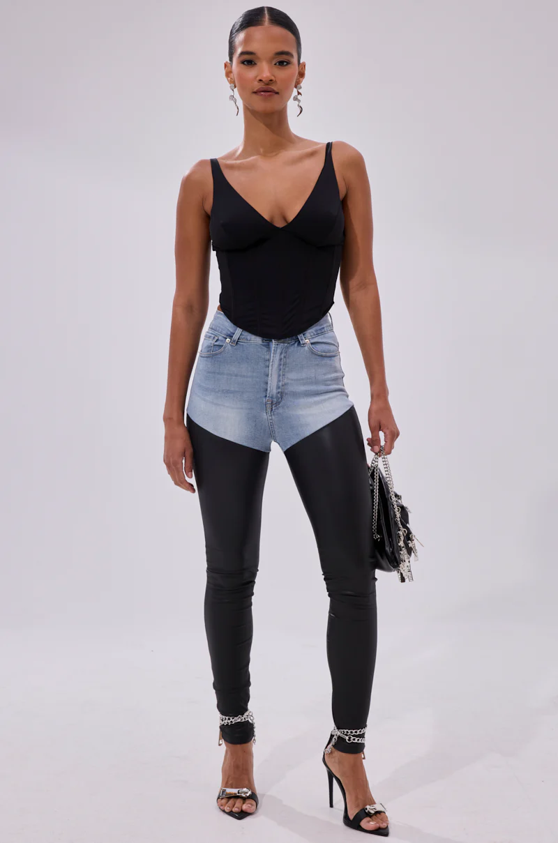 FREE SPIRIT SLEEVELESS CORSET TOP IN BLACK - Image 6