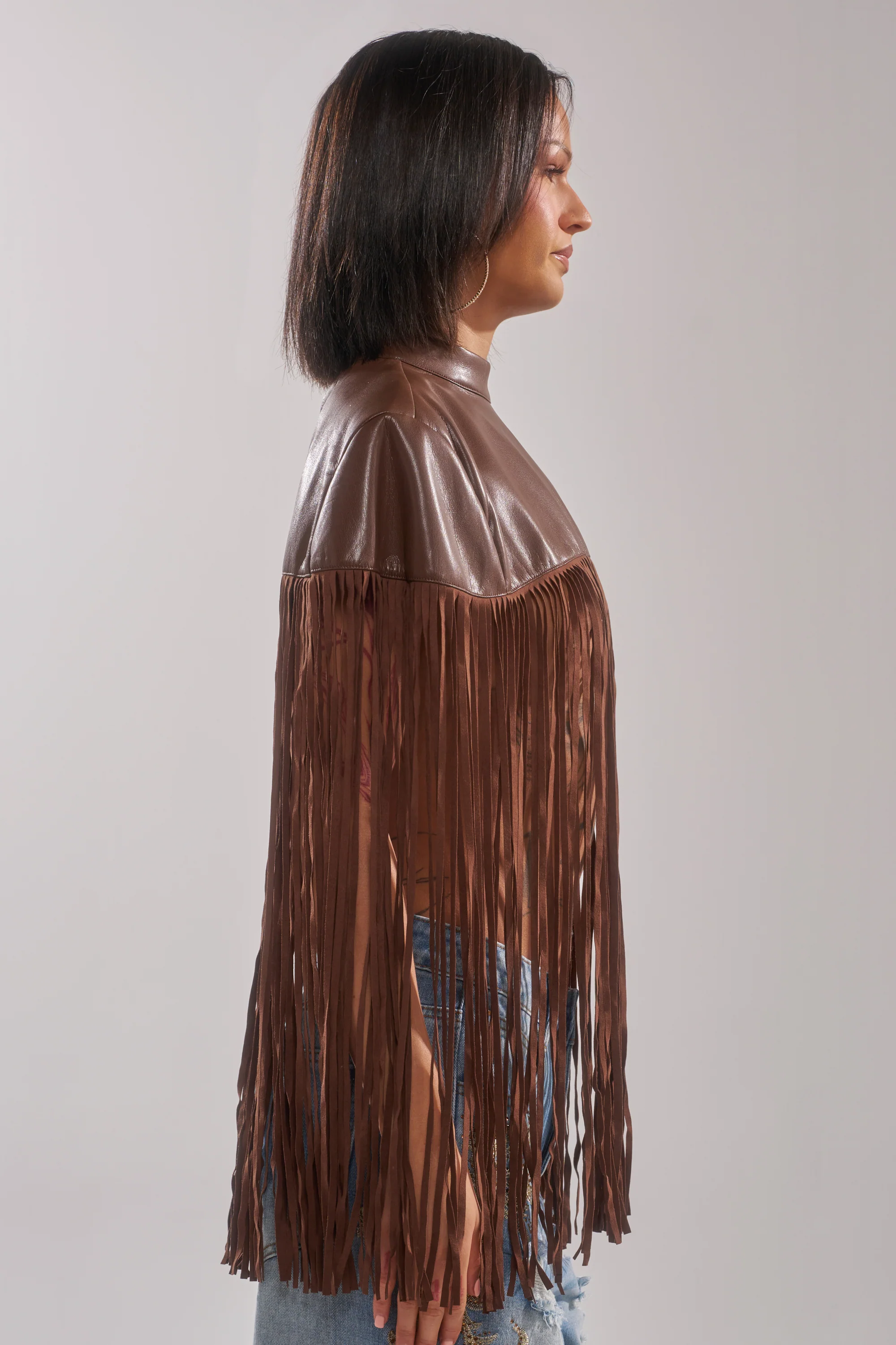 FRINGE FOR DAYS FAUX LEATHER TOP - Image 4