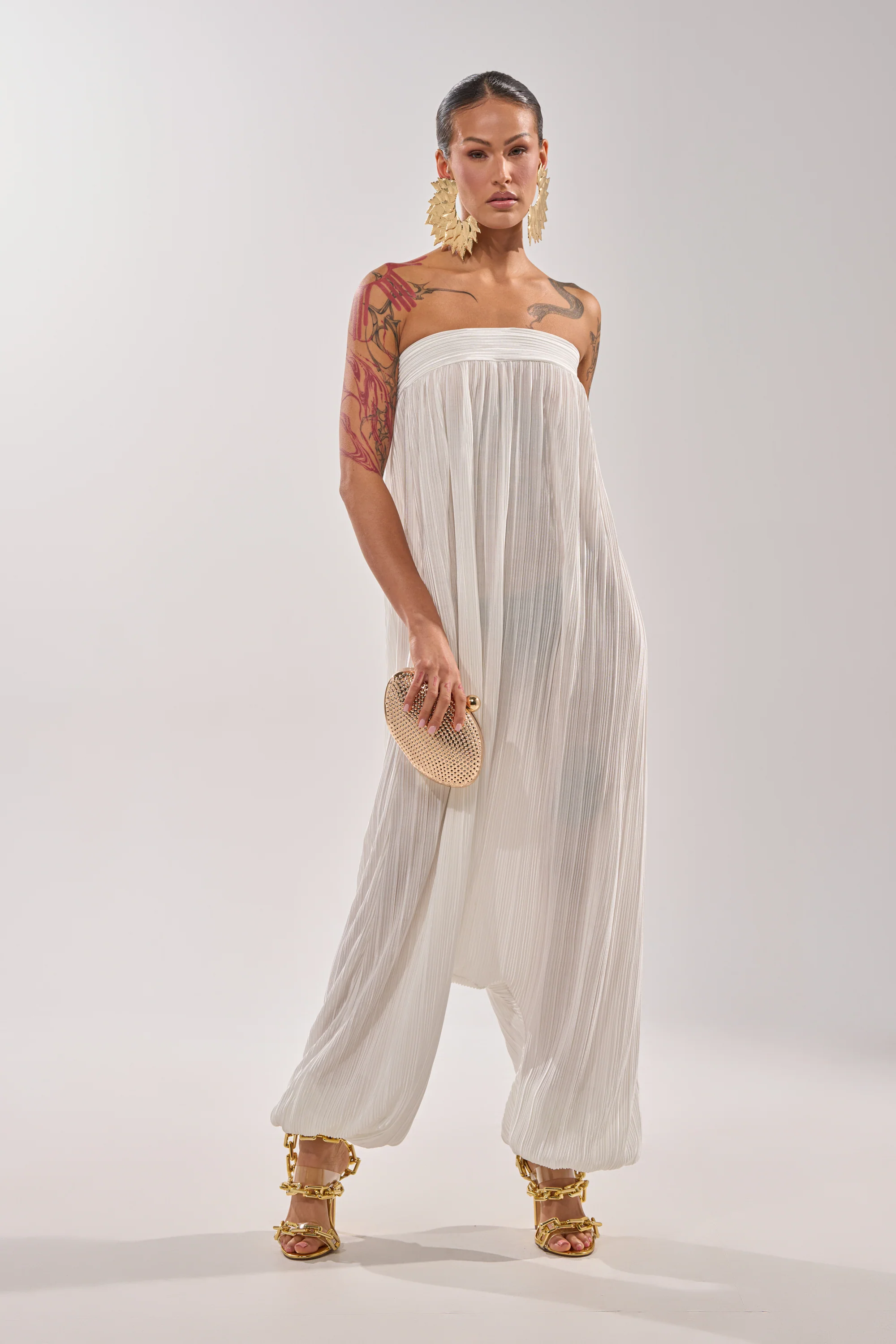 FROM THE CITY DROP CROTCH JUMPSUIT IN WHITE - Image 2