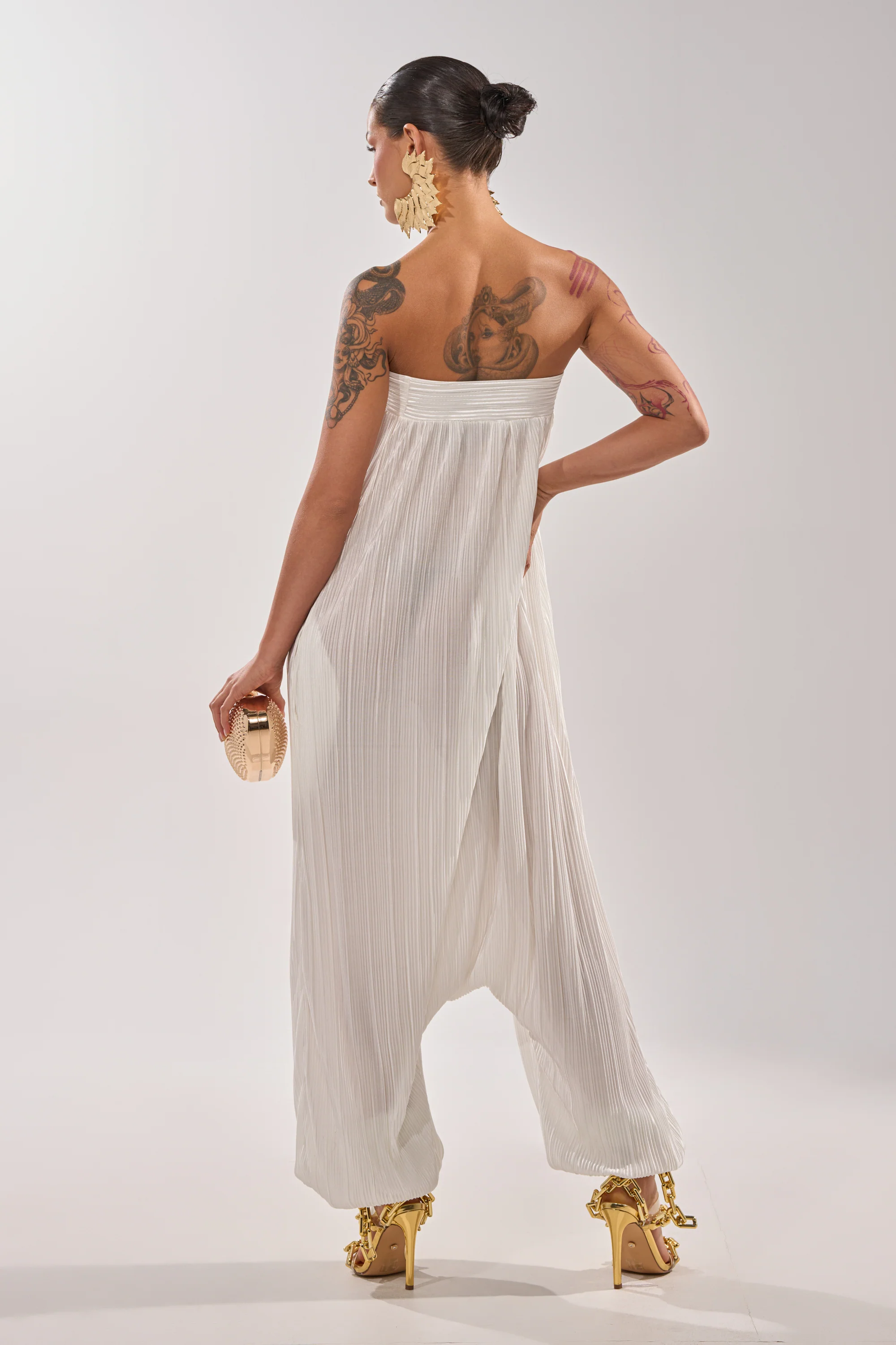 FROM THE CITY DROP CROTCH JUMPSUIT IN WHITE - Image 5