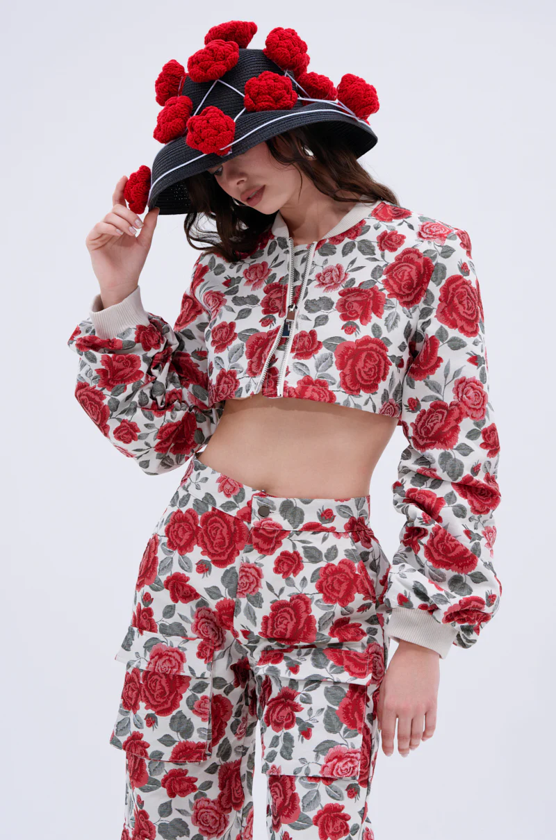 FULL OF ROSES CROPPED BOMBER - Image 6