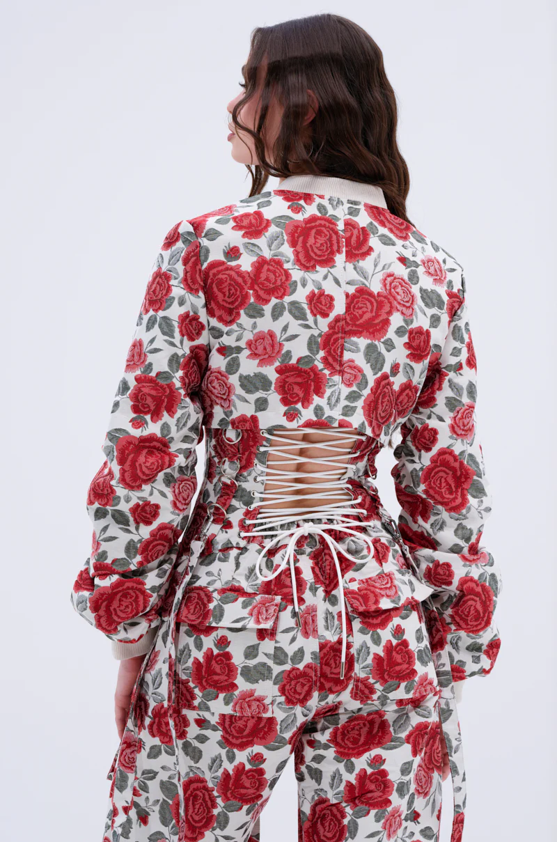 FULL OF ROSES CROPPED BOMBER - Image 8