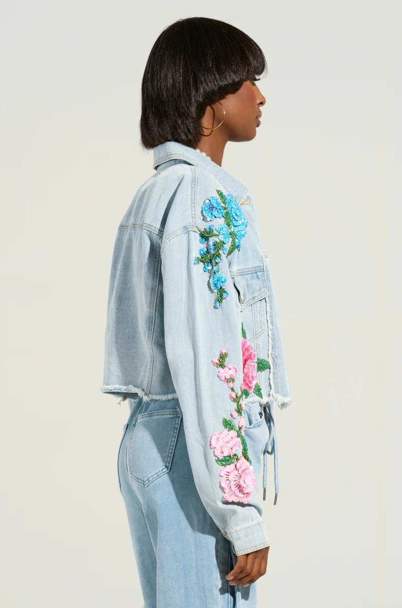 GARDEN OF EDEN EMBELLISHED DENIM JACKET - Image 4