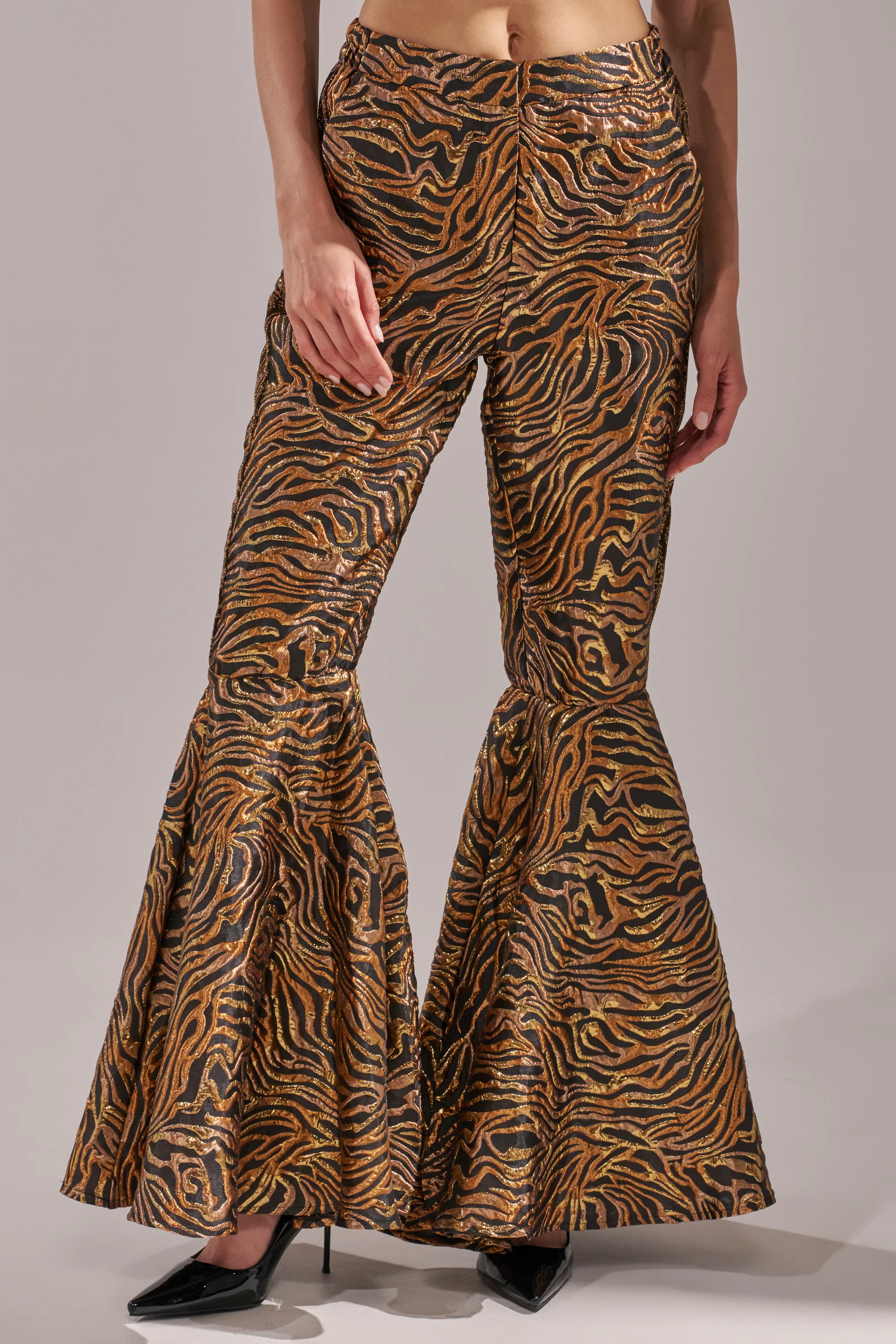 GET IN MOTION BROCADE FLARE TROUSER - Image 4