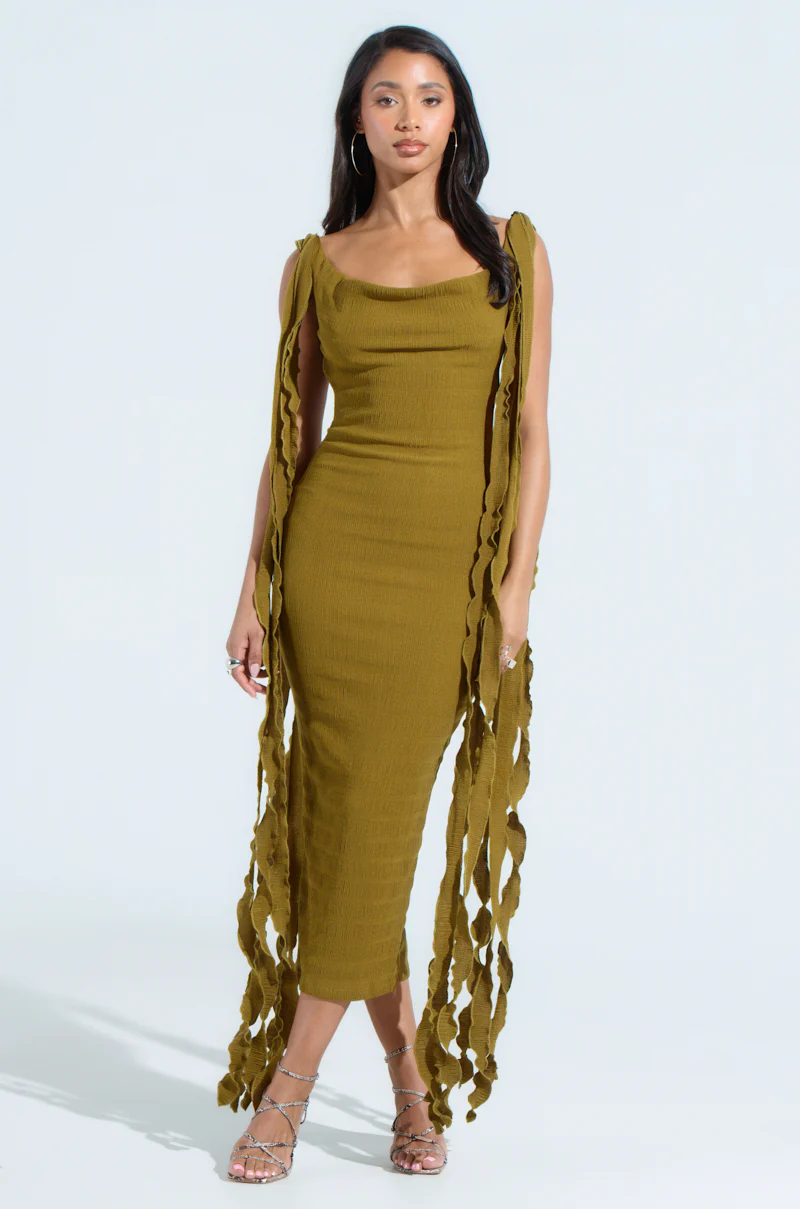 GET LIKE ME BACKLESS MIDI DRESS IN GREEN - Image 5