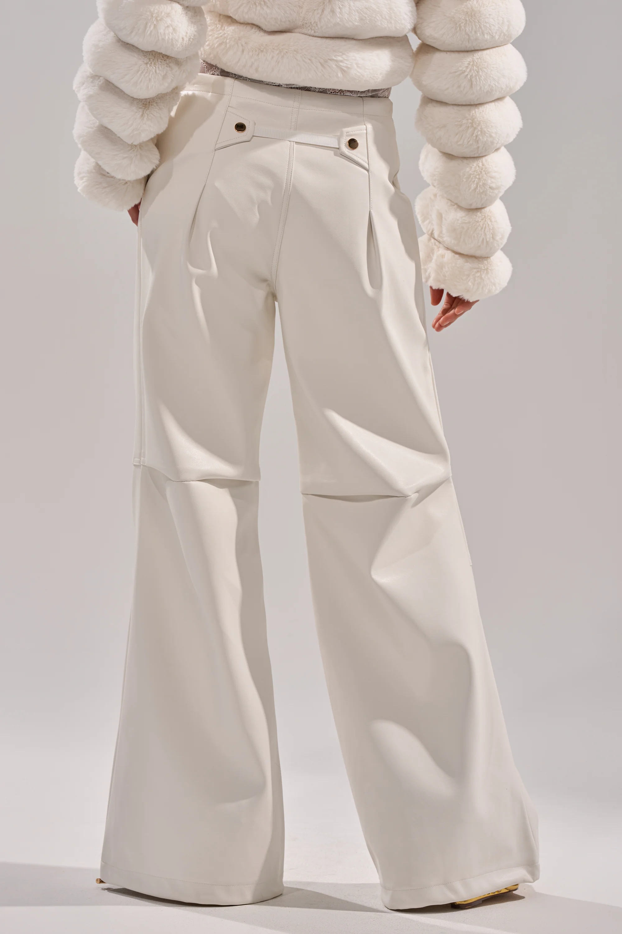 GET WITH IT FAUX LEATHER TROUSER IN WHITE - Image 6