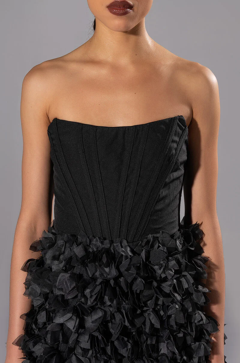 GIRL ON FIRE CASCADING HIGH LOW TUBE DRESS - Image 9
