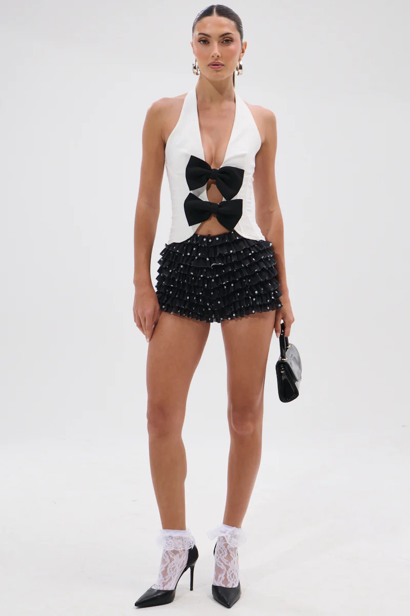 GIRLY POP POLKA DOT RUFFLE SHORT - Image 6