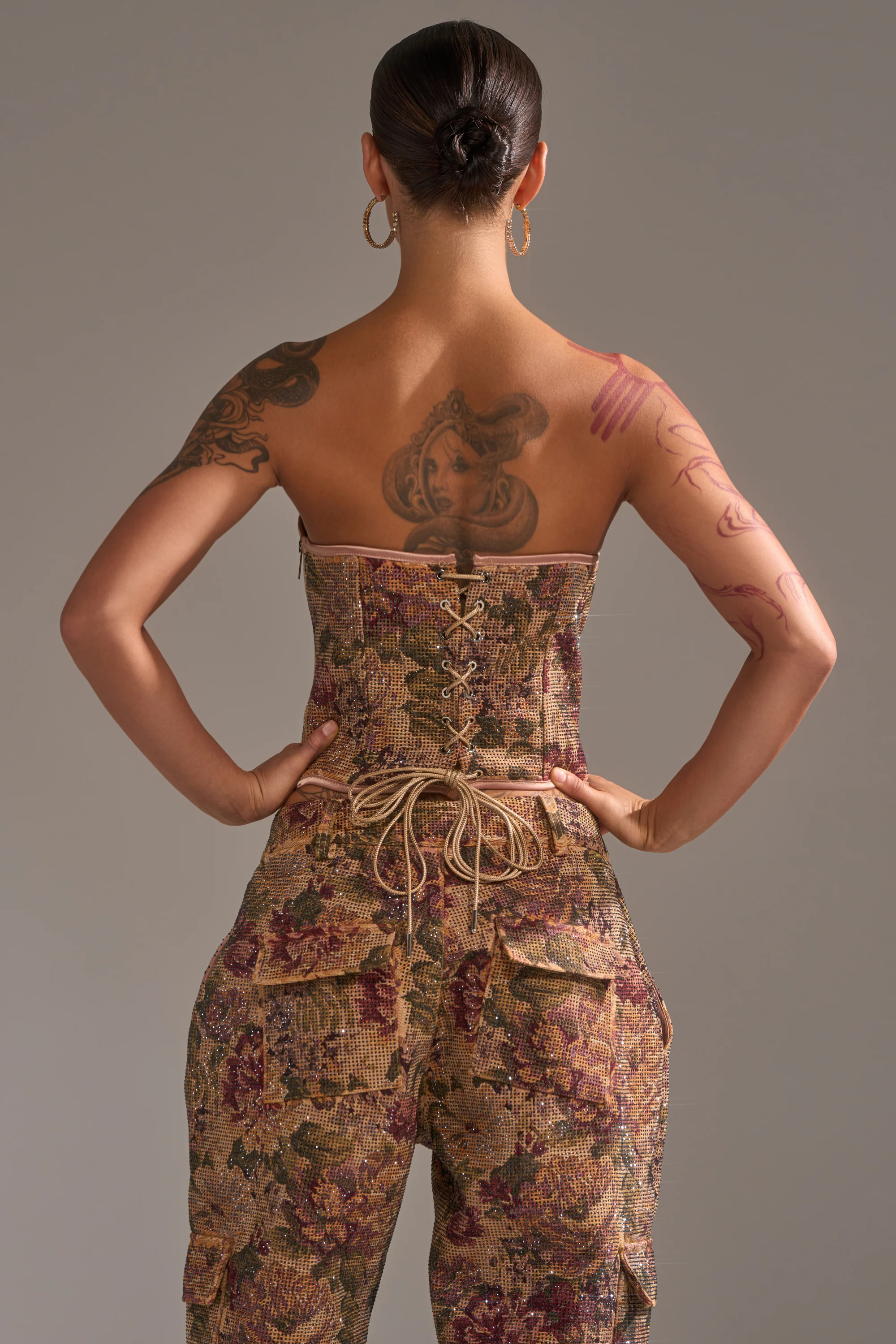 GLAM SQUAD RHINESTONE BROCADE CORSET - Image 4