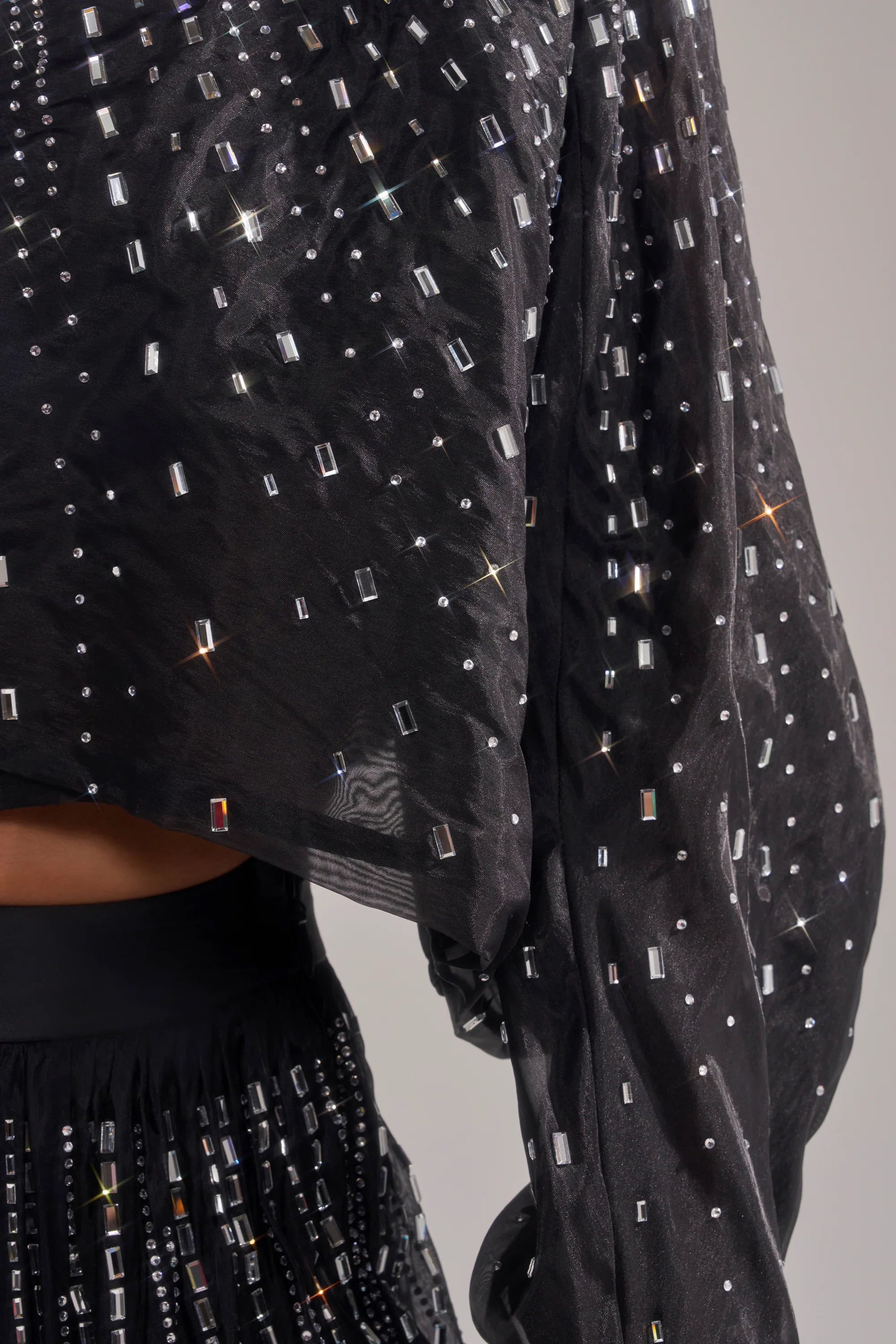 GLAMOROUS RHINESTONE MOCK NECK BLOUSE - Image 10