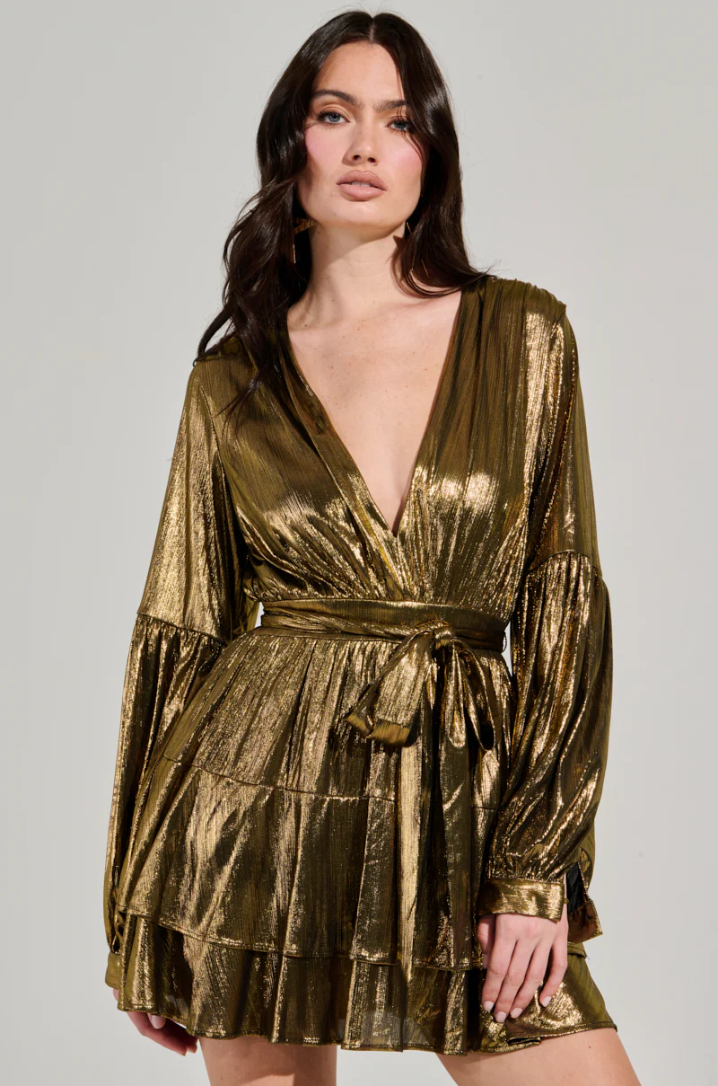 GLOW BABY METALLIC MINI DRESS - Image 2