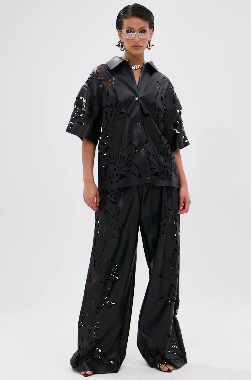 GOING CRAZY PU CUTOUT PALAZZO PANT - Image 5