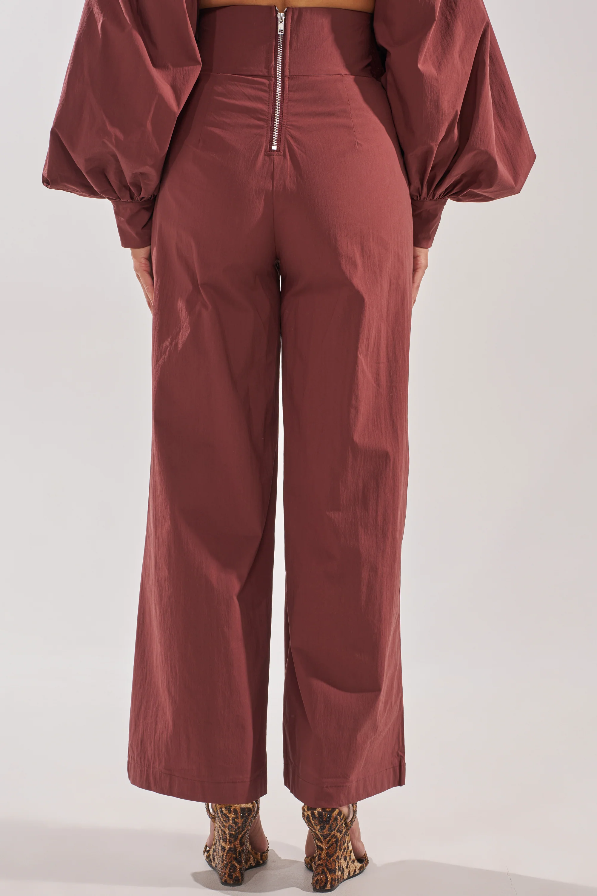 GOLD COAST WIDE LEG PALAZZO PANT IN BROWN - Image 5