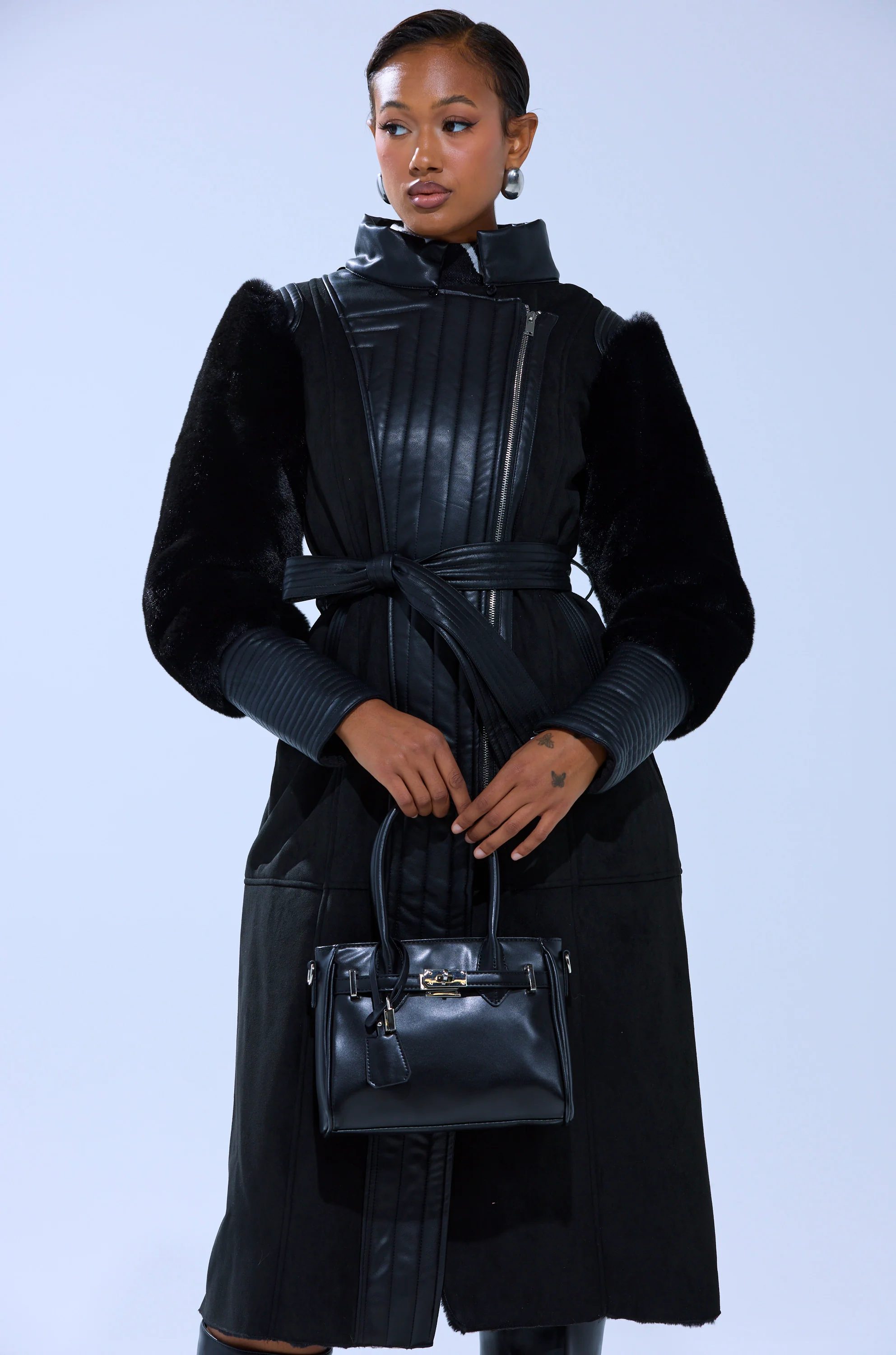 GOODIE MIXED MEDIA COAT - Image 9