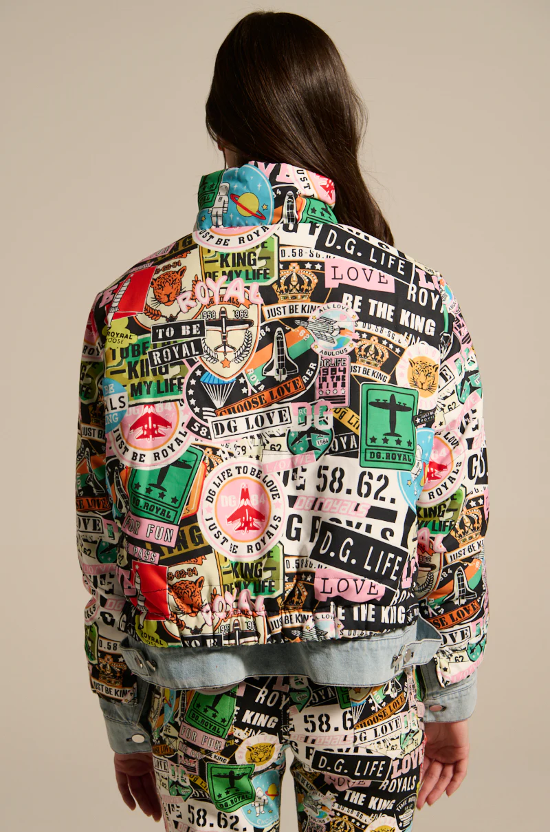 GREEN LIGHT LAYERED GRAPHIC BOMBER - Image 6