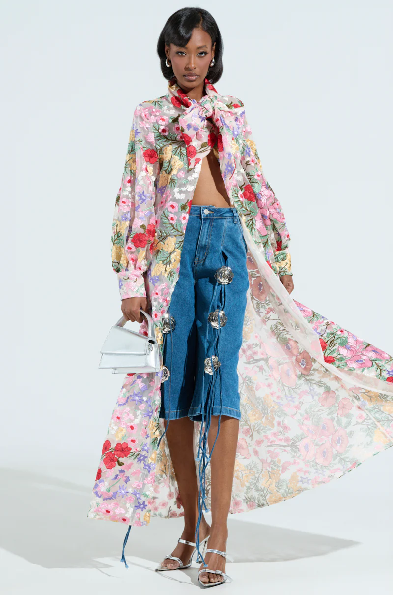 GRUNGE ROSE DENIM BERMUDA SHORTS - Image 6