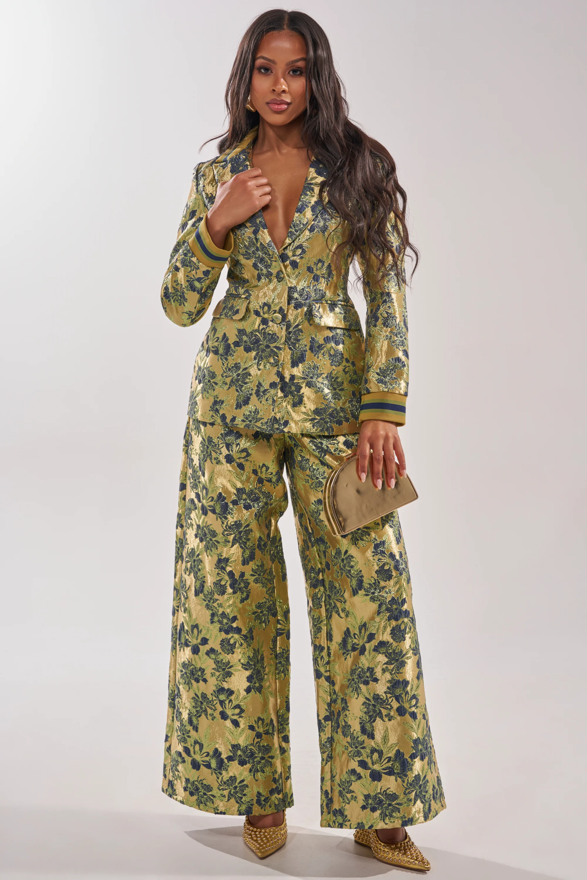 HARLOW BROCADE WIDE LEG PANT - Image 6