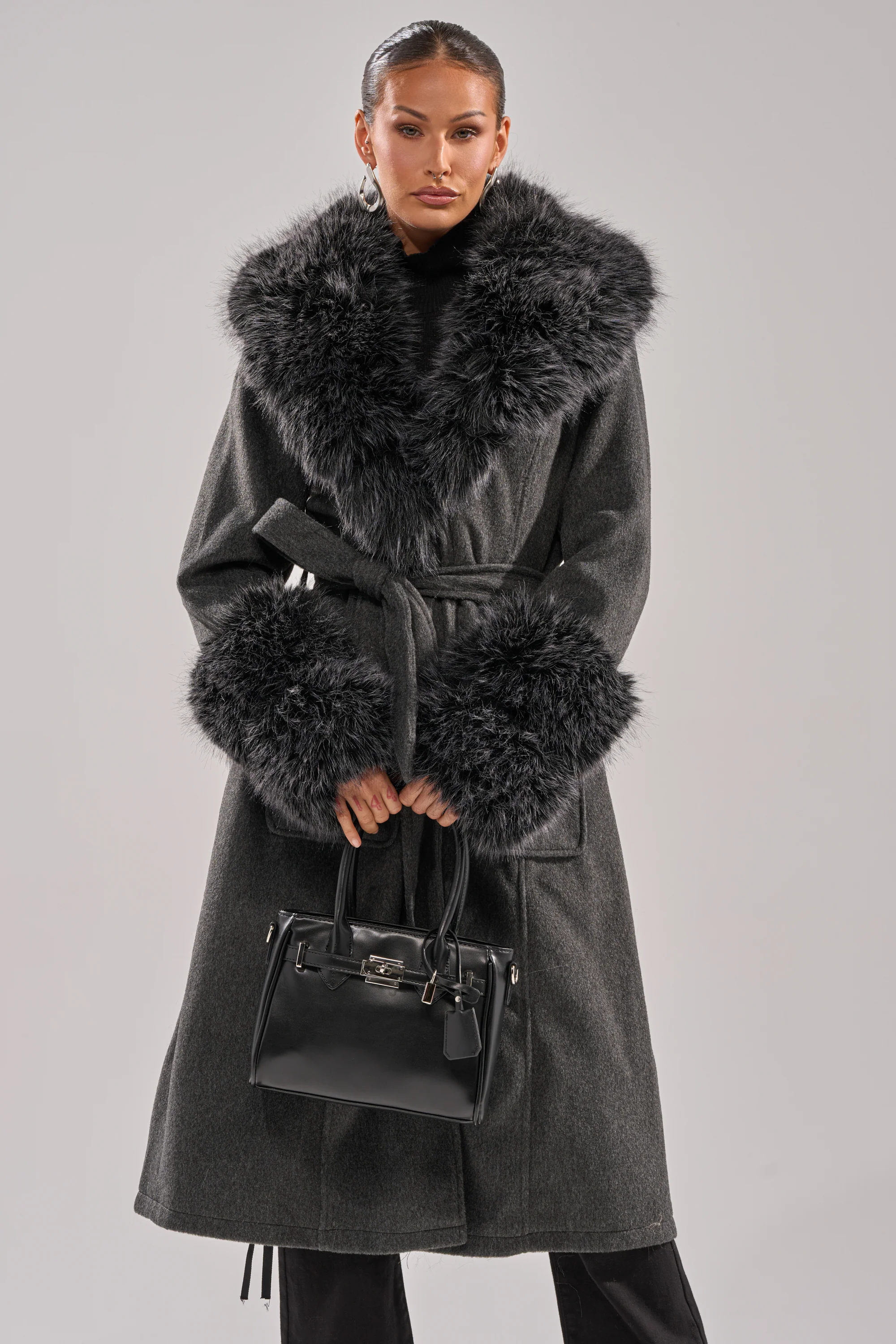 HARMONY FUR TRIM TRENCH - Image 3