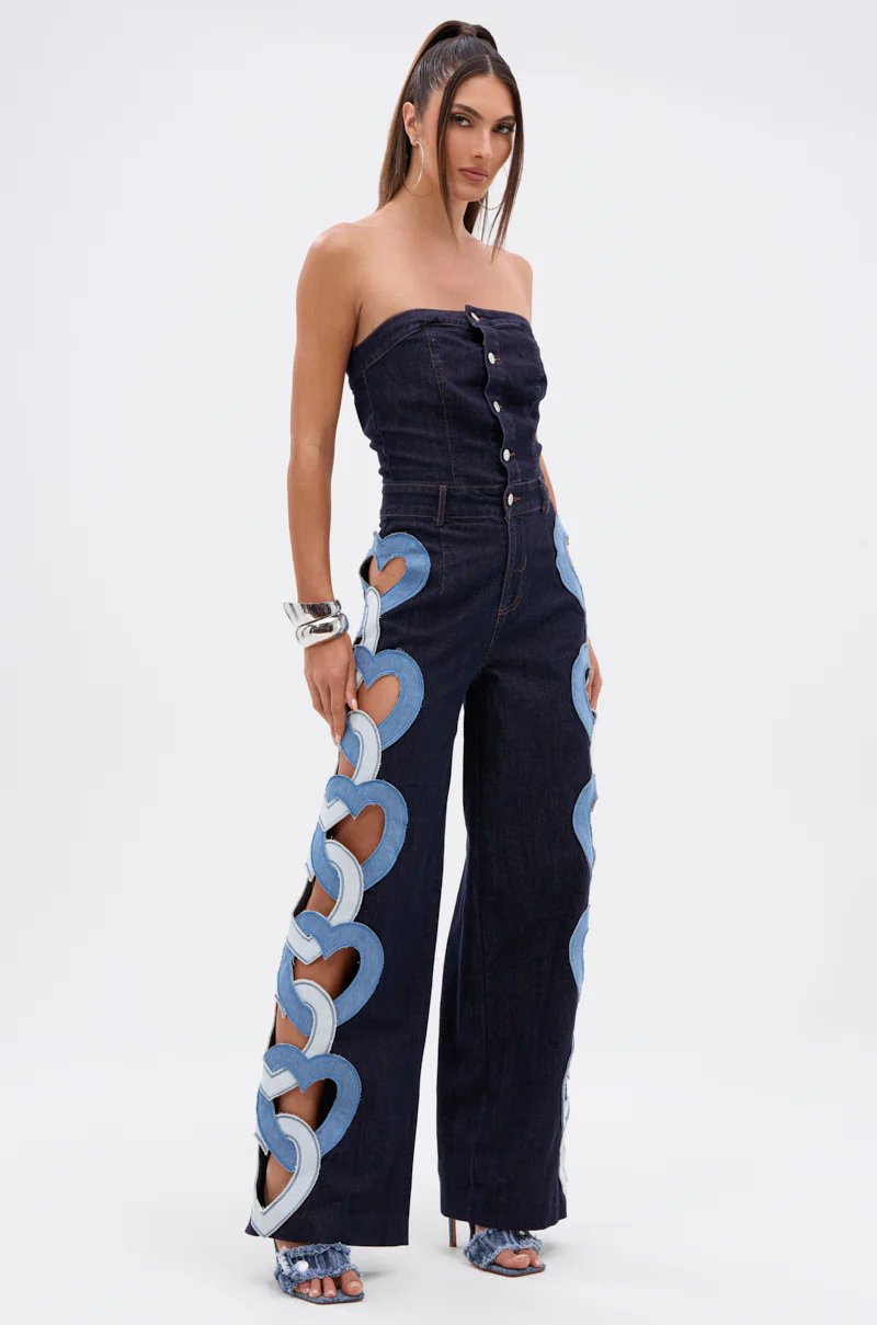 HEART EYES FOR YOU DENIM JUMPSUIT