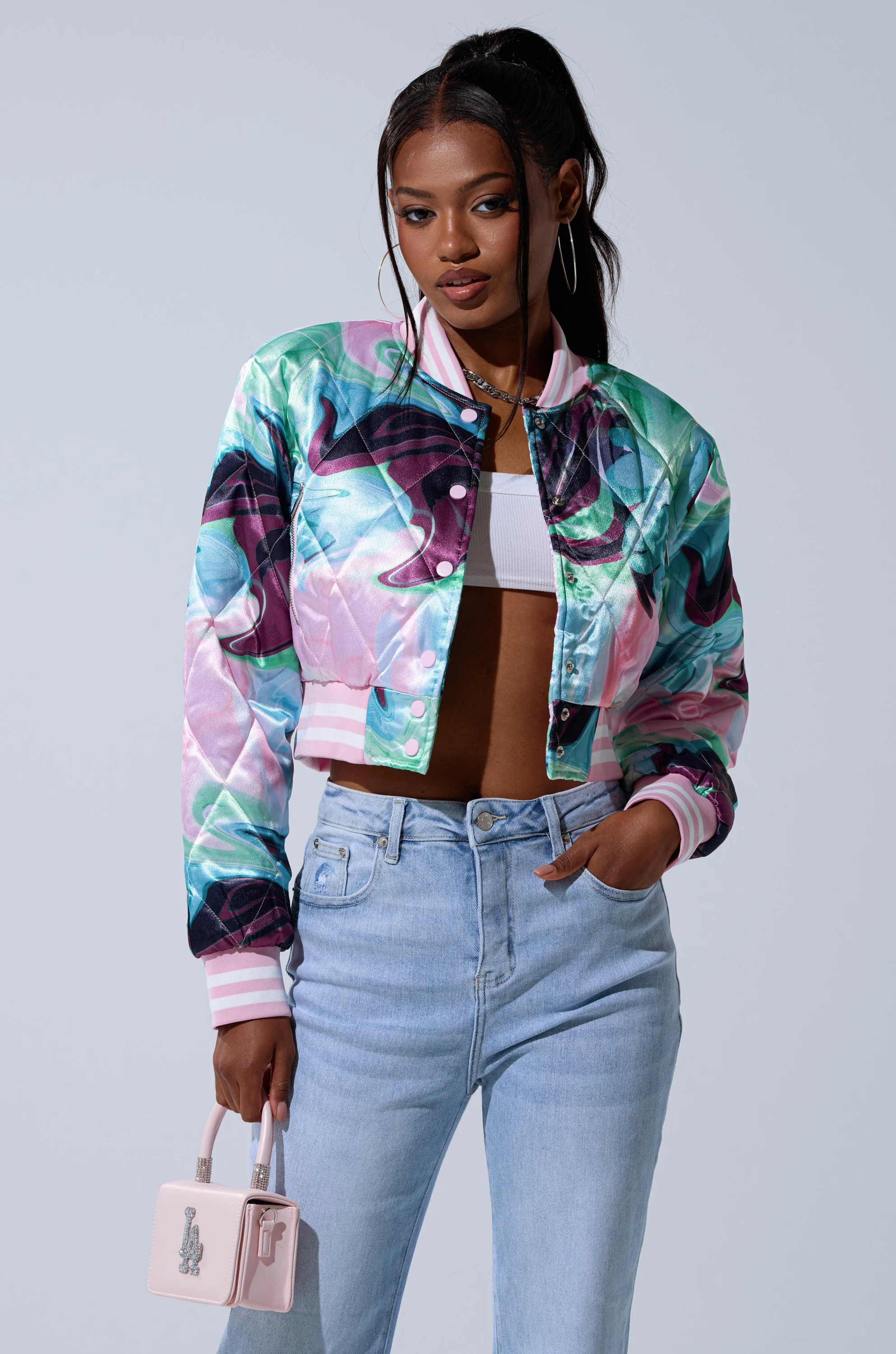 HEART TO HEART SATIN BOMBER - Image 2