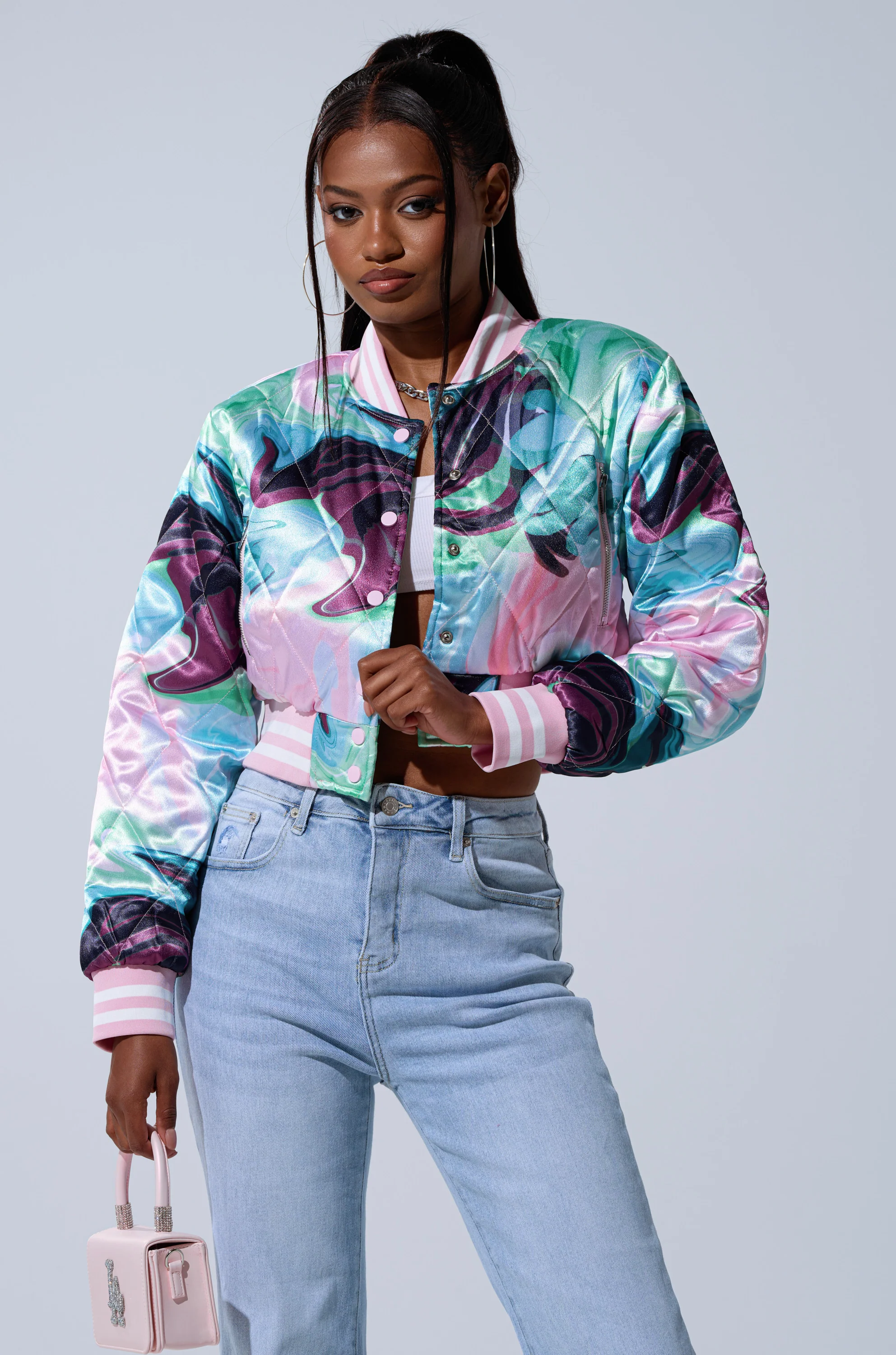 HEART TO HEART SATIN BOMBER - Image 3