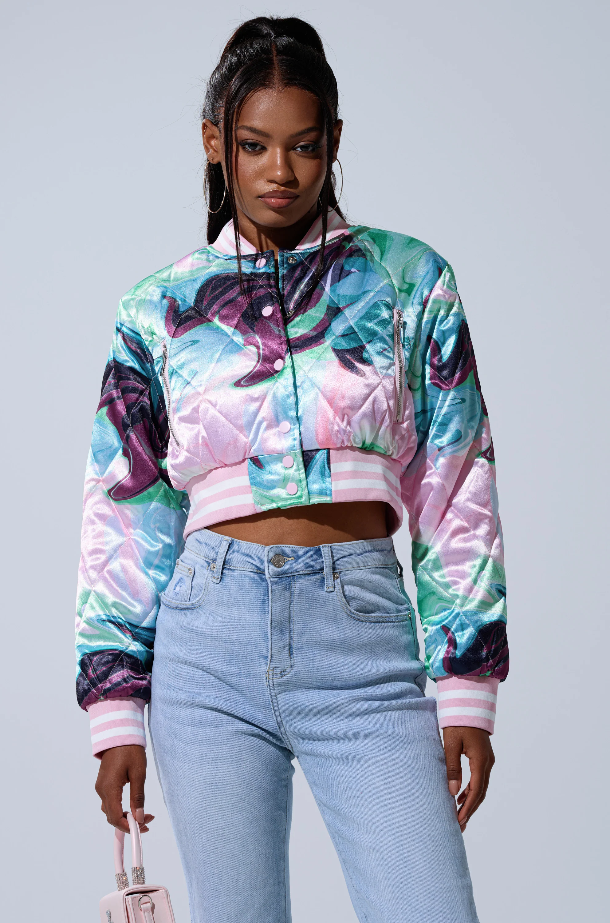 HEART TO HEART SATIN BOMBER - Image 4
