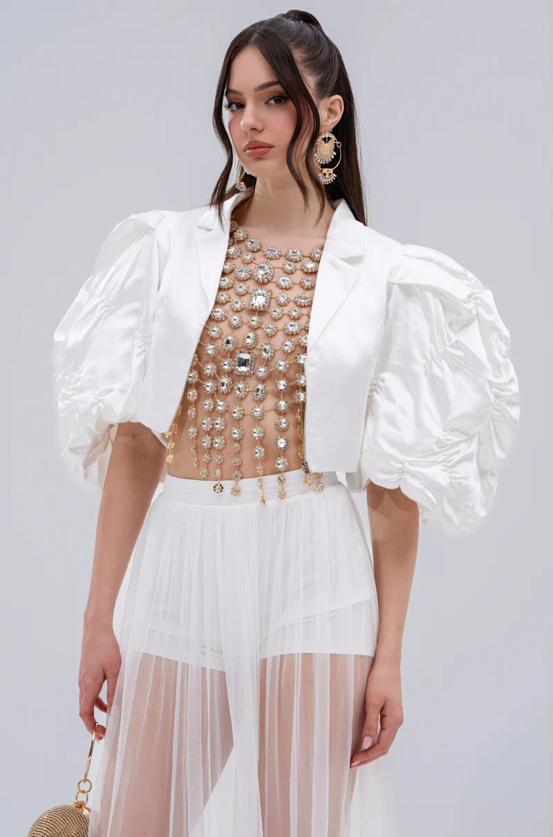HERE FOR A GOOD TIME RUFFLE SLEEVE BLAZER - Image 5