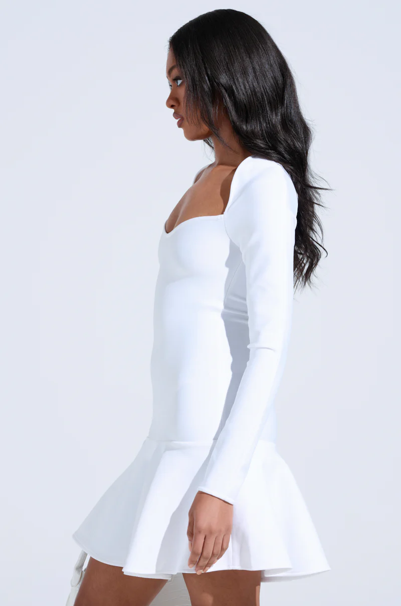 HIGHLY FAVORED BANDAGE MINI DRESS IN WHITE - Image 3