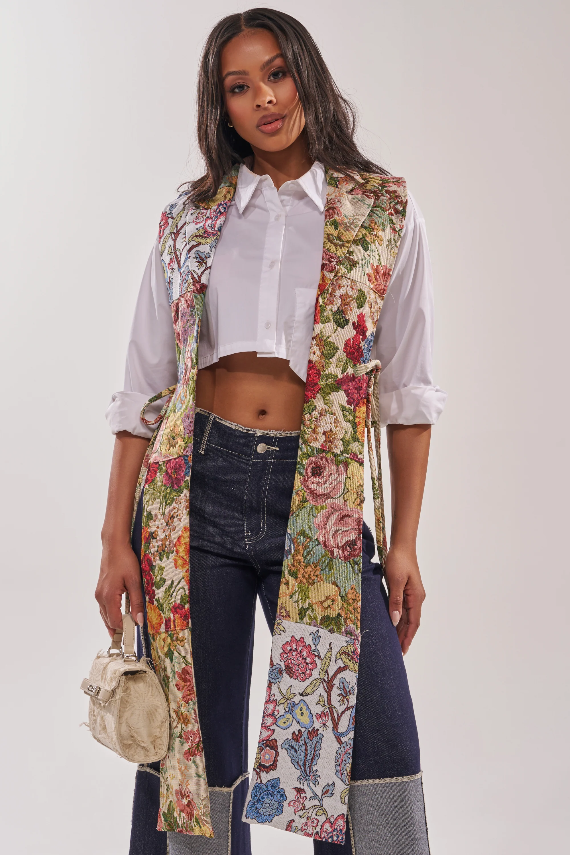 HONEY HONEY SPLIT VEST IN TAPESTRY - Image 3