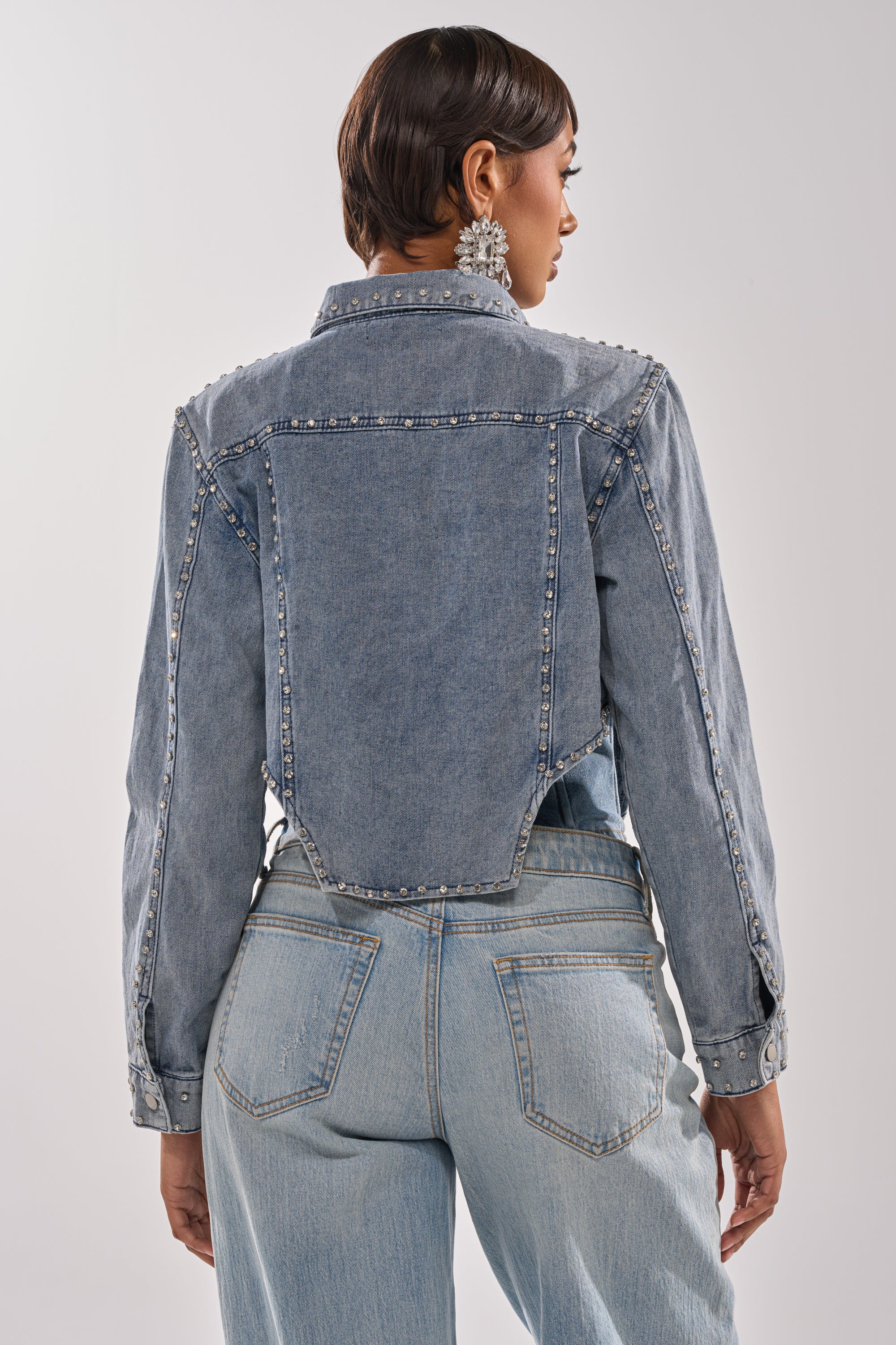 HOOKED ON YOU EMBELLISHED DENIM JACKET - Image 6