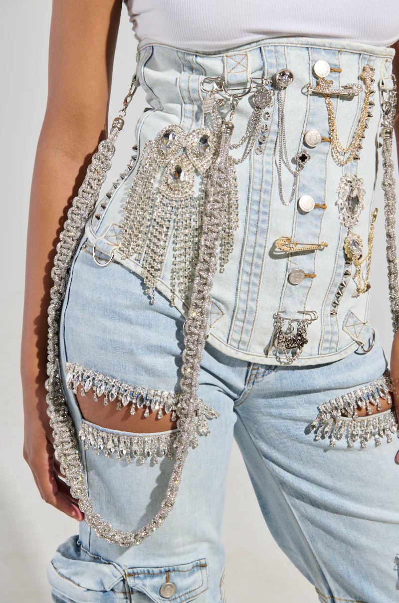 HOUDINI EMBELLISHED DENIM CORSET - Image 11