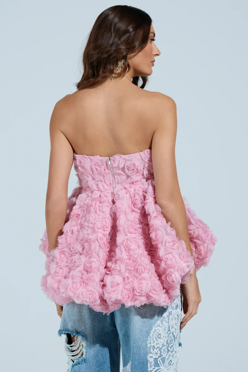 I CAN GET MY OWN FLOWERS STRAPLESS TOP - Image 5