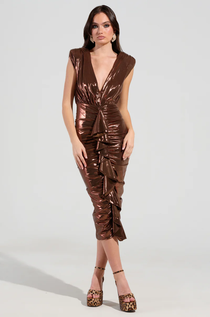 I DO WHAT I WANT METALLIC MIDI DRESS - Image 2