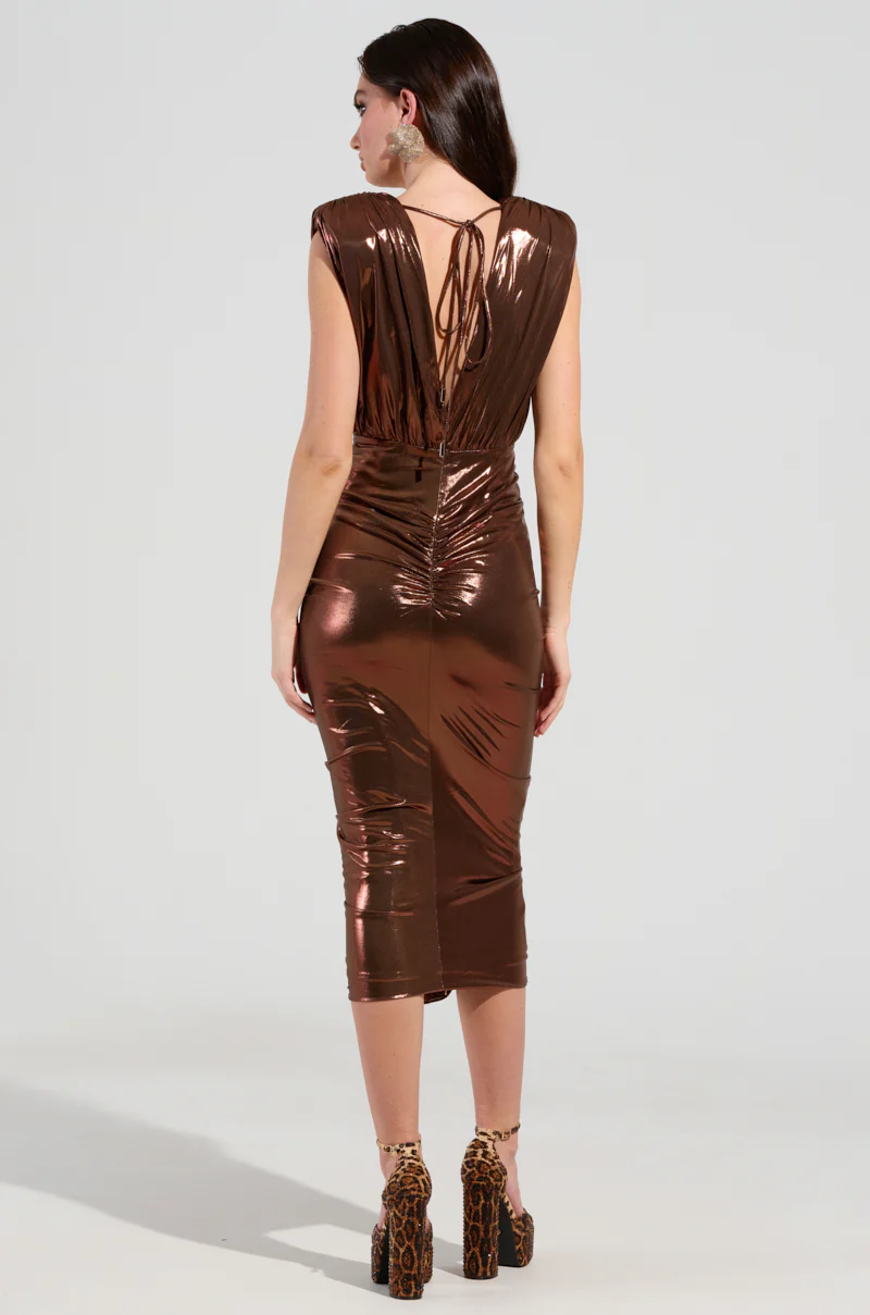 I DO WHAT I WANT METALLIC MIDI DRESS - Image 4