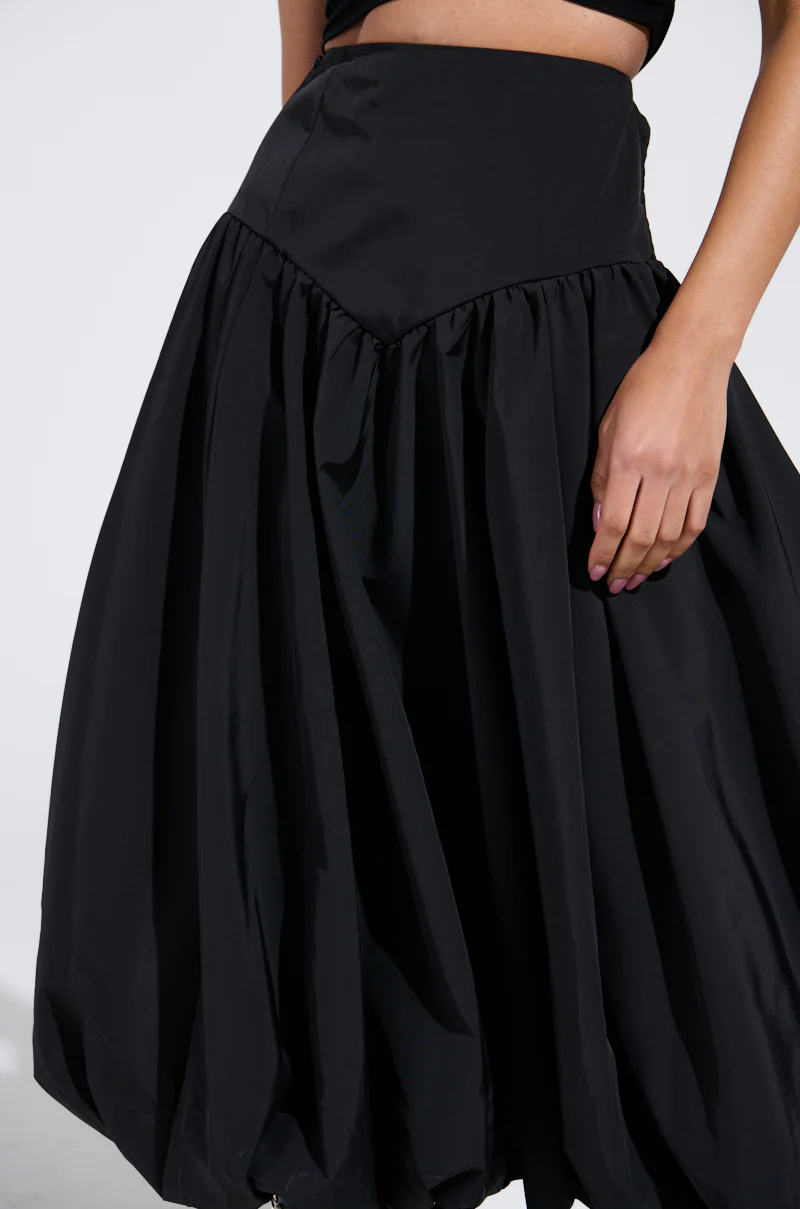 I FOUND YOU DROP WAIST MIDI SKIRT IN BLACK - Image 8