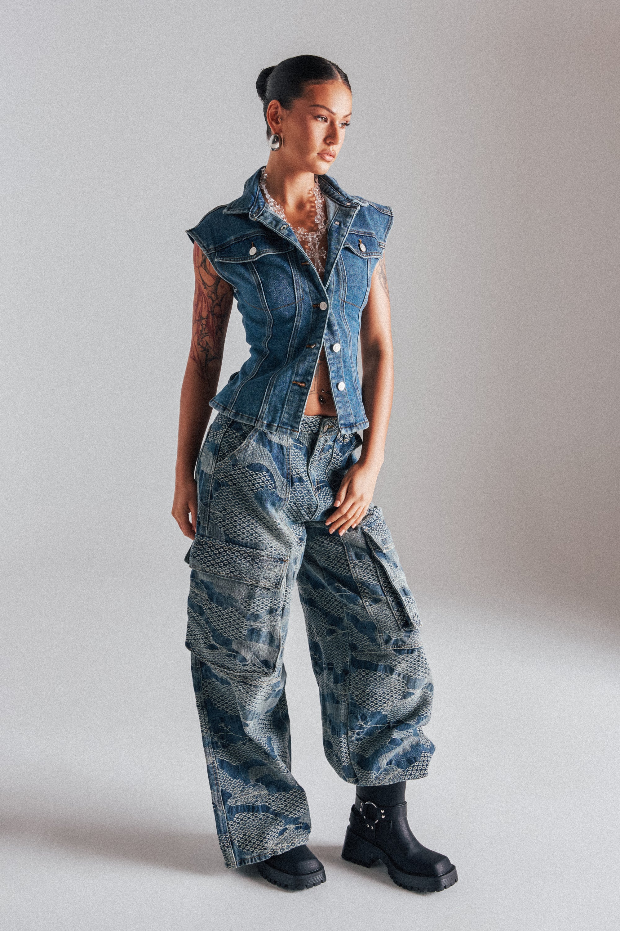 I THINK YOU WANNA KNOW DENIM CARGO PANT - Image 2