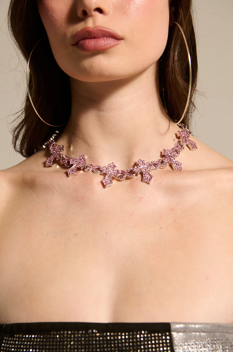 ICED OUT CROSS NECKLACE - Image 2