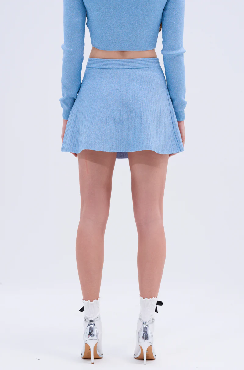 ICY BLUE SPARKLE MINI SKIRT - Image 3