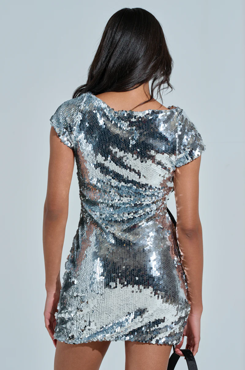 I'M THE GIFT SEQUIN MINI DRESS WITH BOWS - Image 5