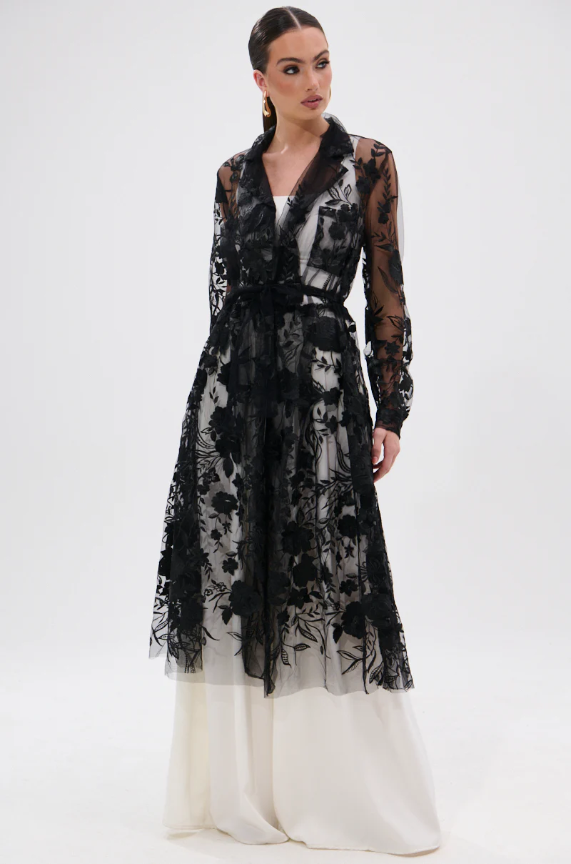 IN BLOOM SHEER TRENCH IN BLACK - Image 2