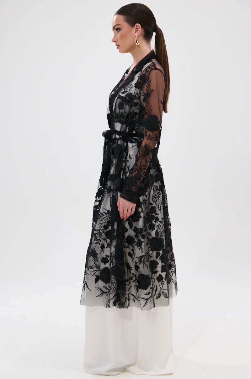 IN BLOOM SHEER TRENCH IN BLACK - Image 4