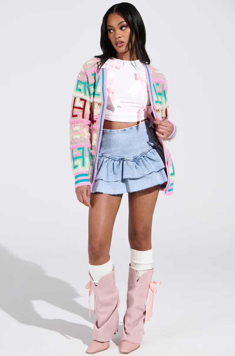 IN LOVE WITH YOU MINI DENIM SKIRT - Image 6