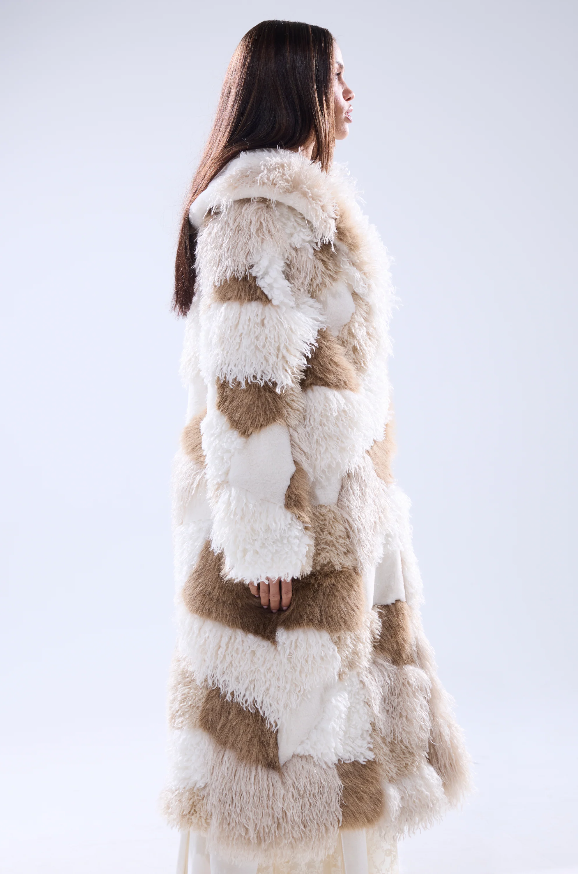 IN MY FEELS PATCHWORK FAUX FUR COAT - Image 5