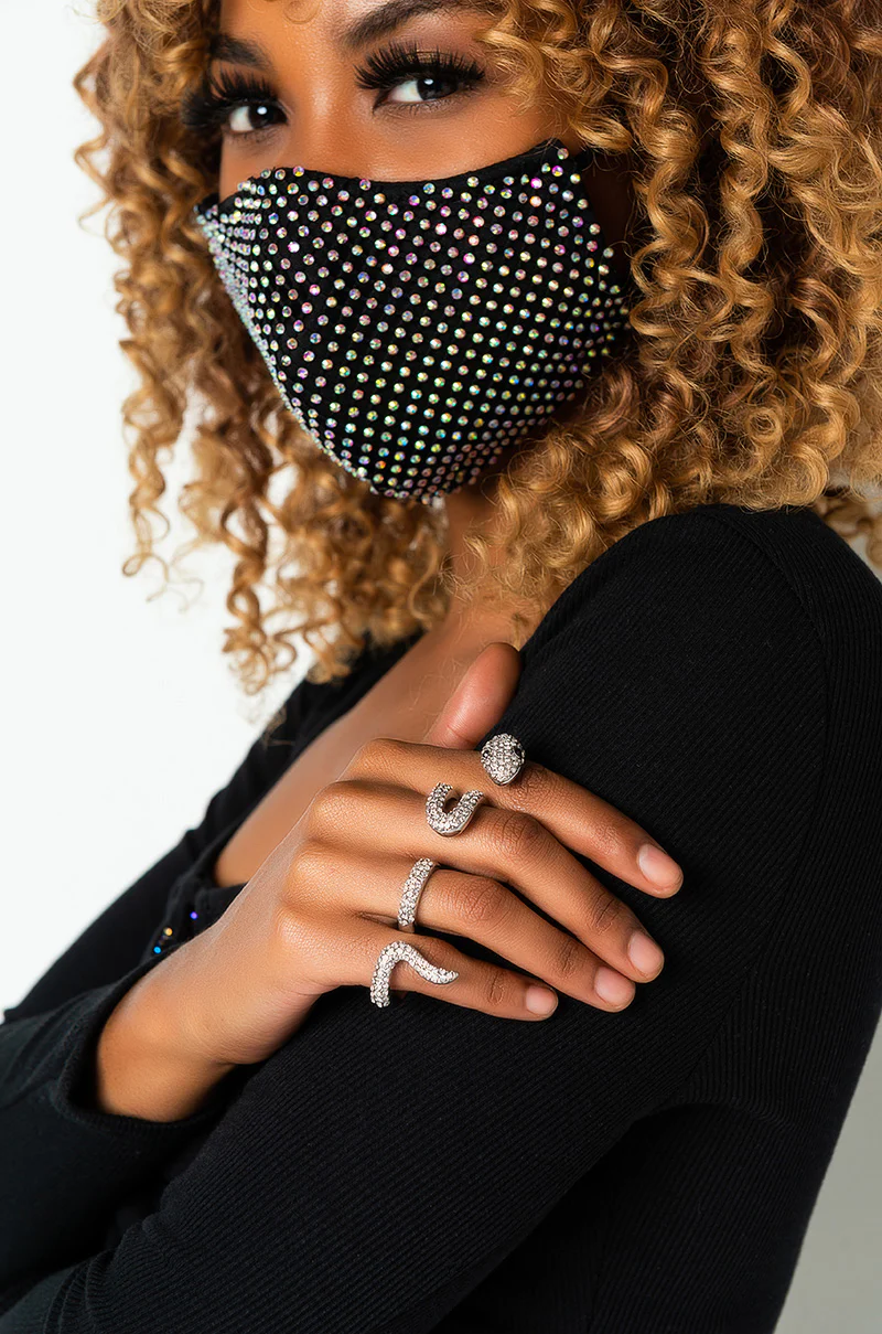 IN THE GRASS SNAKE RHINESTONE STATEMENT RING - Image 2