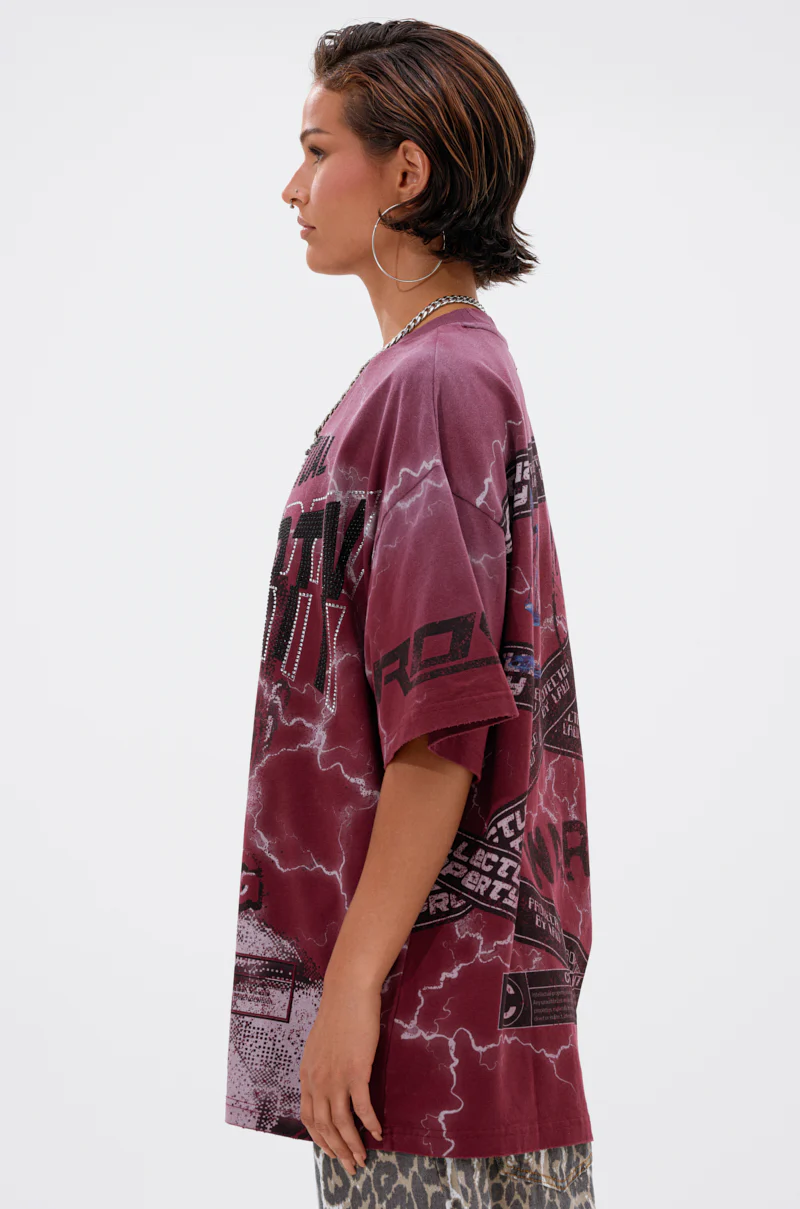 FIRST ROW INTELLECTUAL PROPERTY GRAPHIC TEE IN BURGUNDY - Image 3