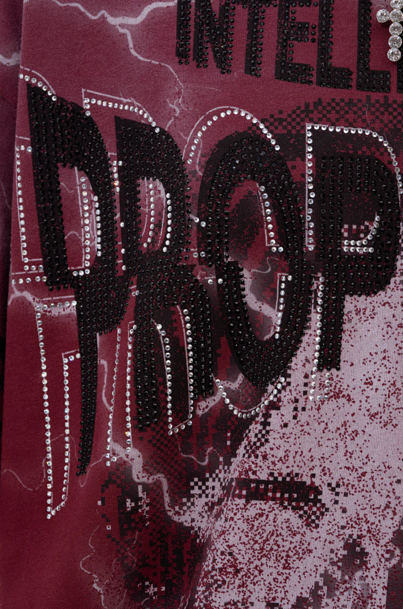 FIRST ROW INTELLECTUAL PROPERTY GRAPHIC TEE IN BURGUNDY - Image 6