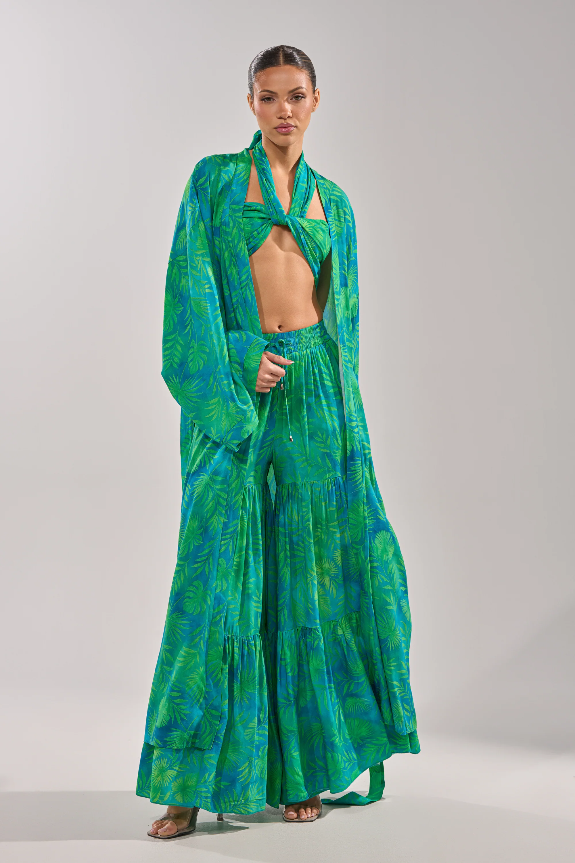 INTO THE GARDEN PALAZZO PANT IN GREEN - Image 11