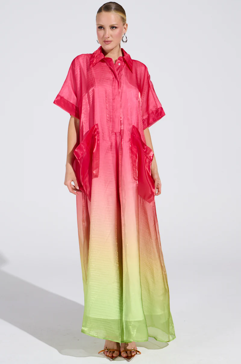 ISLA OMBRE OVERSIZED SATIN JUMPSUIT IN PINK - Image 3